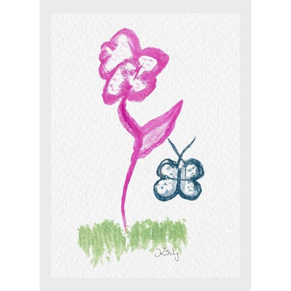 Fluttering Floral Border Art Print