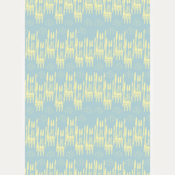 Falling Snow Blue Pattern Print