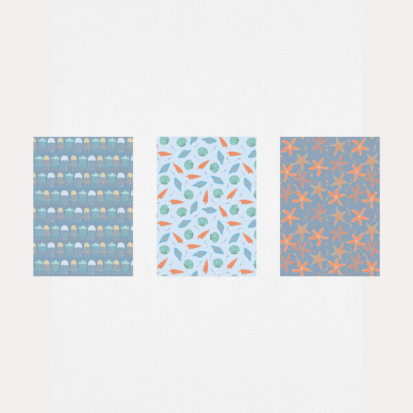 Oceanic Dreams Blue Pattern Art Prints