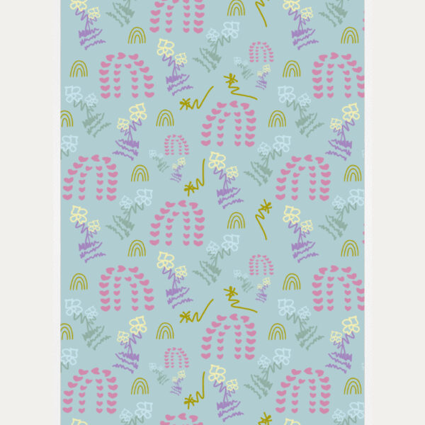 Rainbow Rapture Blue Pattern Print