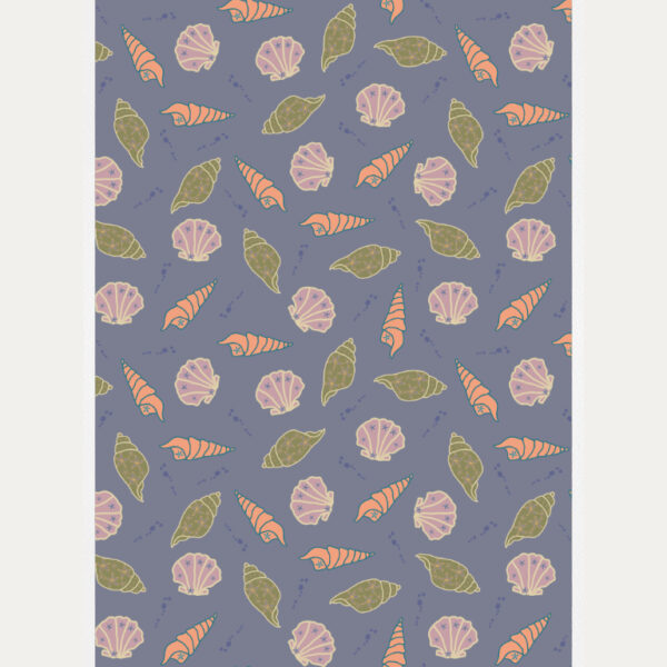 Seashell Shuffle Lilac Pattern Print