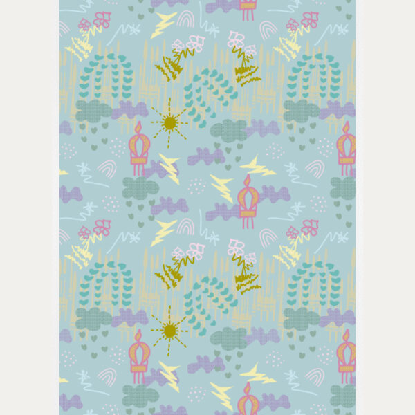 Up And Away Blue Pattern Print