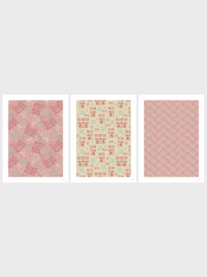 Music Melody Pink Pattern Art Print