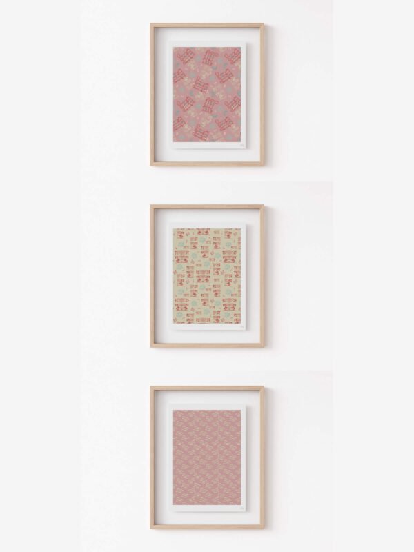 Music Melody Pattern Art Print Mockup Music Melody Pink Pattern Art Print Mockup