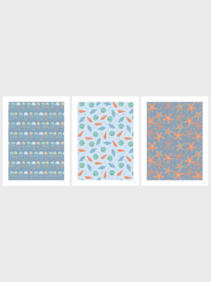 Oceanic Dreams Blue Pattern Art Print