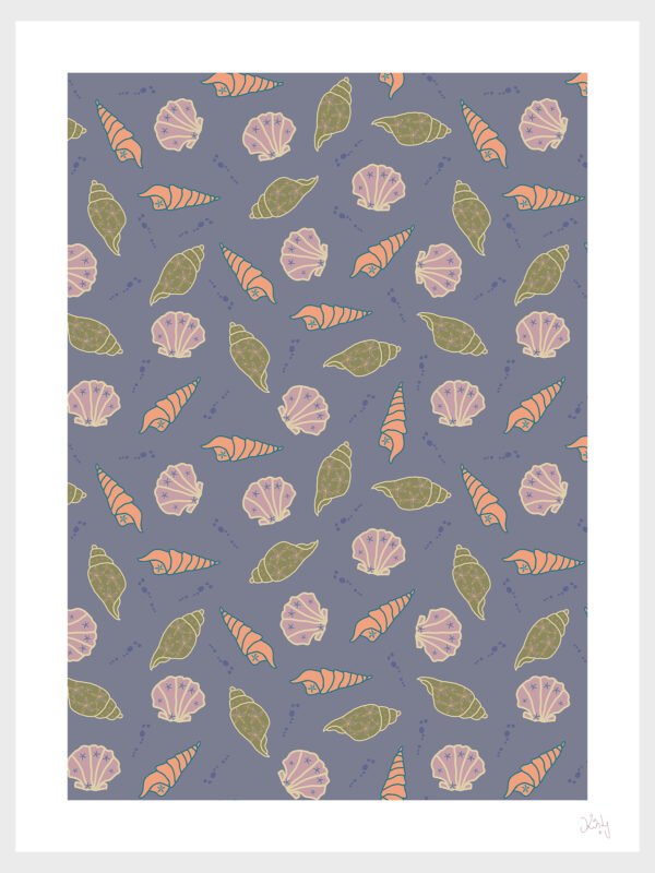 Seashell Shuffle Pattern Art Print Seashell Shuffle Pattern Art Print