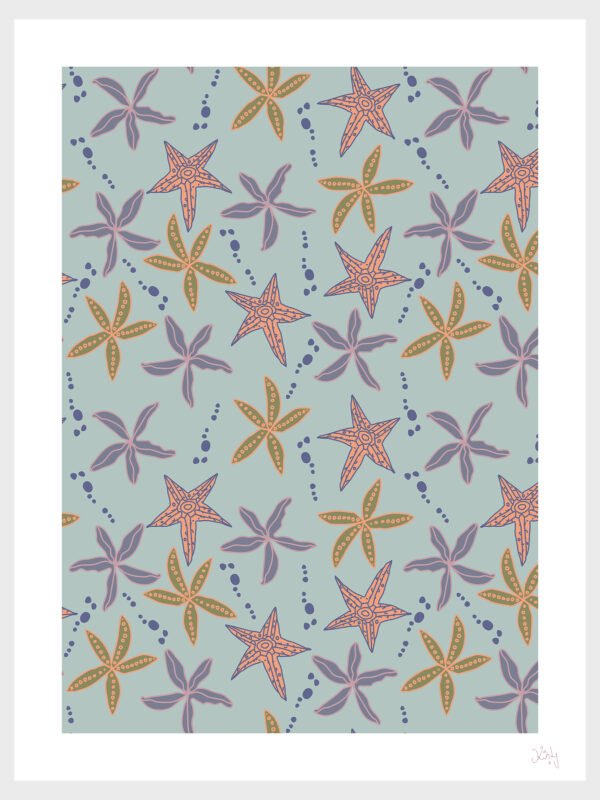 Starfish Splendour Pattern Art Print Starfish Splendour Pattern Art Print