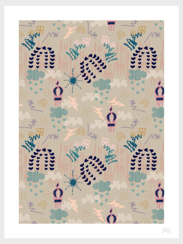 Up And Away Gold Pattern Art Print Up And Away Gold Pattern Art Print